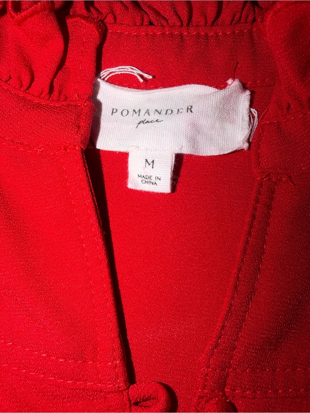 Pomander Place Red Ruffle-Trim Midi Dress - Picture 4 of 6